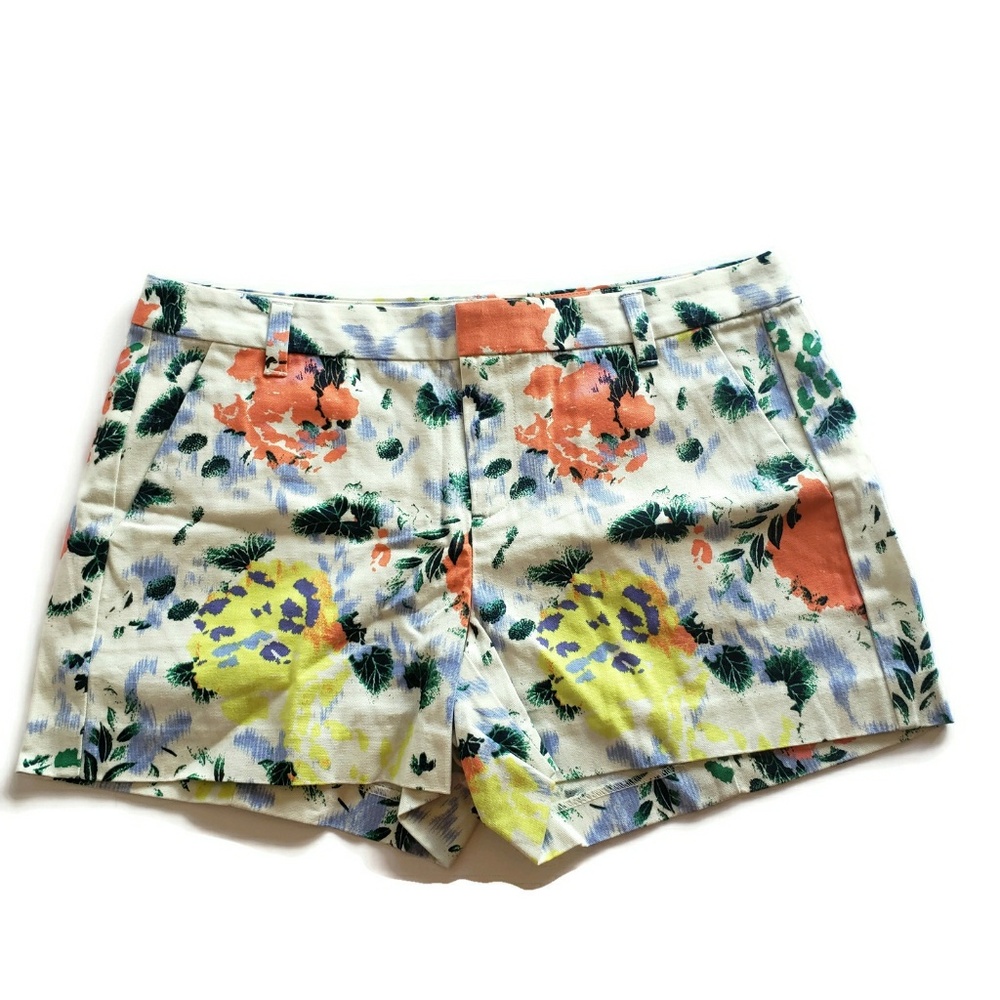 Gap White Shorts Floral Print womens size 4
